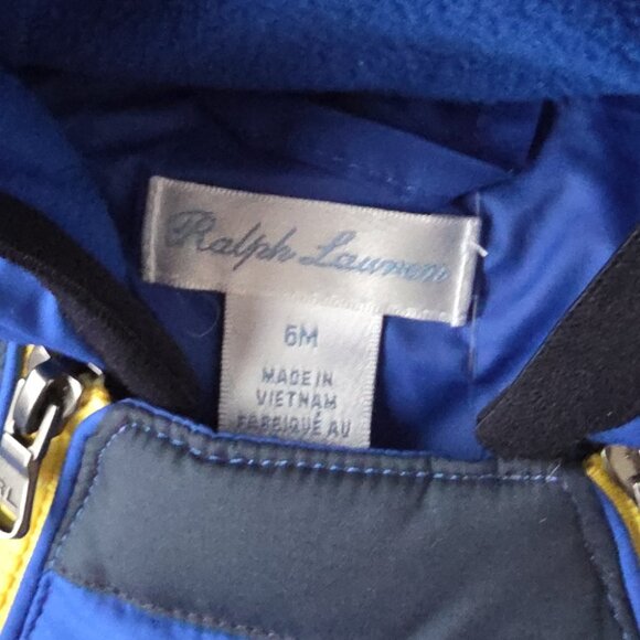 RALPH LAUREN | Down Snowsuit Biys Navy Sz 6M - Picture 4 of 4